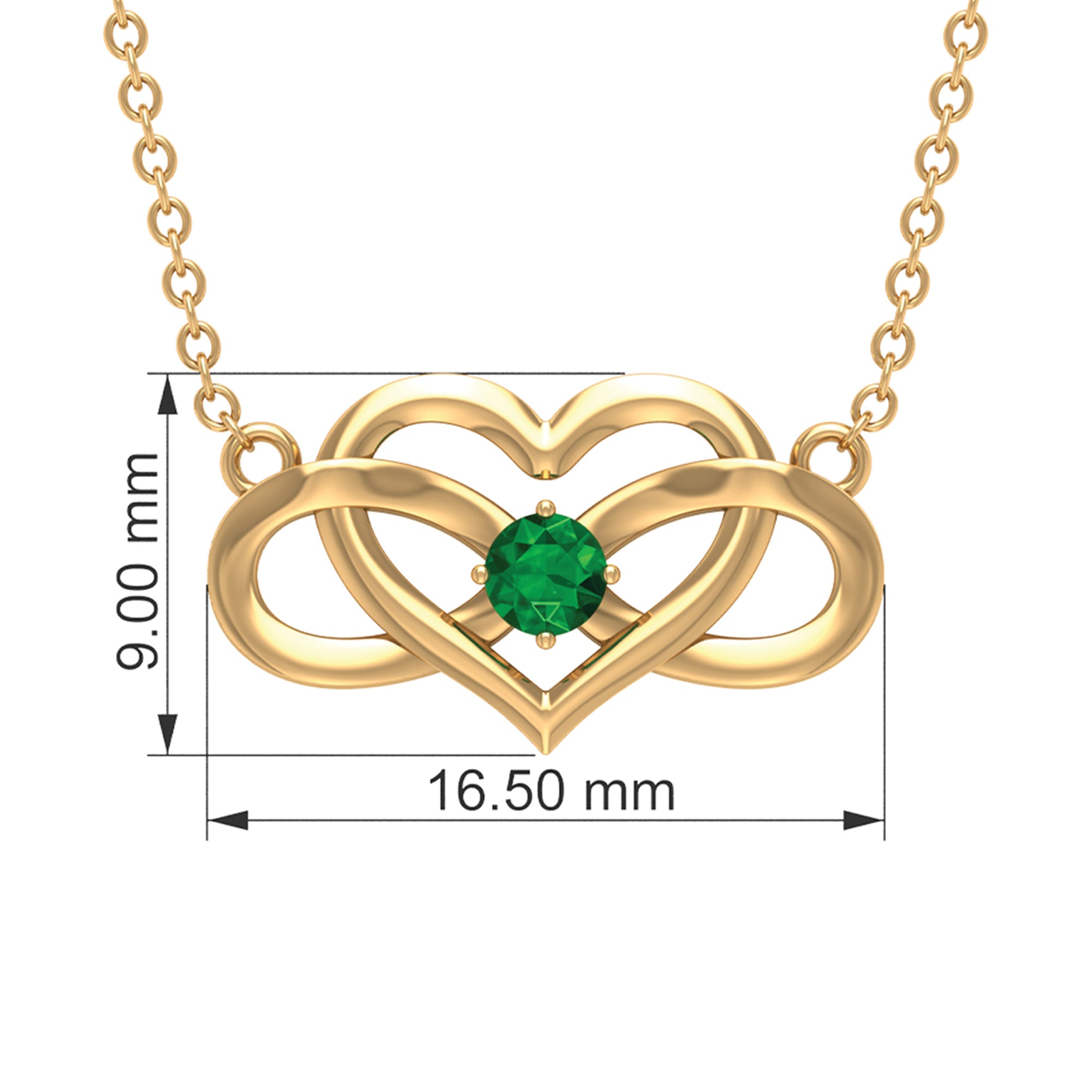 Emerald Heart and Infinity Pendant for Women Emerald - ( AAA ) - Quality - Rosec Jewels