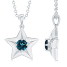 1/4 CT London Blue Topaz and Gold Star Pendant for Women London Blue Topaz - ( AAA ) - Quality - Rosec Jewels