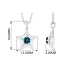 1/4 CT London Blue Topaz and Gold Star Pendant for Women London Blue Topaz - ( AAA ) - Quality - Rosec Jewels