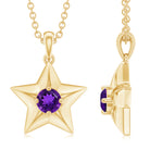 Natural Amethyst Star Pendant Necklace Amethyst - ( AAA ) - Quality - Rosec Jewels