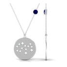 Real Blue Sapphire Virgo Zodiac Pendant with Diamond Blue Sapphire - ( AAA ) - Quality - Rosec Jewels