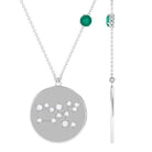 Green Emerald Taurus Constellation Disc Pendant with Diamond Emerald - ( AAA ) - Quality - Rosec Jewels