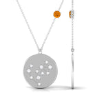 Citrine and Moissanite Scorpio Constellation Disc Pendant Citrine - ( AAA ) - Quality - Rosec Jewels