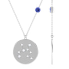 Tanzanite and Diamond Sagittarius Constellation Disc Pendant Tanzanite - ( AAA ) - Quality - Rosec Jewels