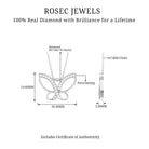 0.25 CT Butterfly Pendant Necklace with Diamond Diamond - ( HI-SI ) - Color and Clarity - Rosec Jewels