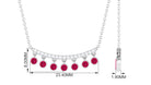 Bezel Set Ruby Seven Stone Bar Necklace with Diamond Ruby - ( AAA ) - Quality - Rosec Jewels