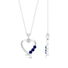 1/2 CT Simple Blue Sapphire and Gold Heart Pendant Blue Sapphire - ( AAA ) - Quality - Rosec Jewels