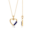 1/2 CT Simple Blue Sapphire and Gold Heart Pendant Blue Sapphire - ( AAA ) - Quality - Rosec Jewels