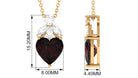 Heart Shape Garnet Solitaire Pendant with Diamond Stones Garnet - ( AAA ) - Quality - Rosec Jewels