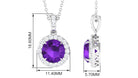 Claw Set Amethyst and Diamond Halo Pendant Amethyst - ( AAA ) - Quality - Rosec Jewels