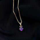 1/2 CT Round Amethyst Solitaire Pendant with Rabbit Ear Bail Amethyst - ( AAA ) - Quality - Rosec Jewels