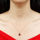 Six Prong Set Round Garnet Solitaire Pendant with Decorative Bail Garnet - ( AAA ) - Quality - Rosec Jewels