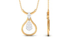 Round Diamond Minimal Teardrop Necklace Diamond - ( HI-SI ) - Color and Clarity - Rosec Jewels