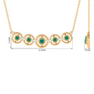 1/2 CT Emerald and Diamond Contemporary Necklace Emerald - ( AAA ) - Quality - Rosec Jewels