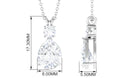 Minimal Cubic Zirconia Teardrop Pendant Necklace Zircon - ( AAAA ) - Quality - Rosec Jewels