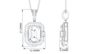 Vintage Style Emerald Cut Zircon Pendant Necklace Zircon - ( AAAA ) - Quality - Rosec Jewels