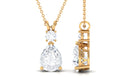 Pear and Round Zircon Drop Pendant Zircon - ( AAAA ) - Quality - Rosec Jewels