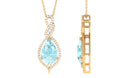 Sky Blue Topaz and Moissanite Teardrop Dangle Pendant Sky Blue Topaz - ( AAA ) - Quality - Rosec Jewels