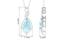 Sky Blue Topaz and Moissanite Teardrop Dangle Pendant Sky Blue Topaz - ( AAA ) - Quality - Rosec Jewels