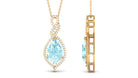 Sky Blue Topaz and Moissanite Teardrop Dangle Pendant Sky Blue Topaz - ( AAA ) - Quality - Rosec Jewels