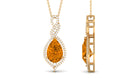 Pear Cut Citrine and Moissanite Teardrop Pendant Citrine - ( AAA ) - Quality - Rosec Jewels