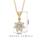 Round Diamond Flower Pendant Necklace Diamond - ( HI-SI ) - Color and Clarity - Rosec Jewels