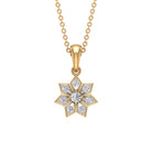 Round Diamond Flower Pendant Necklace Diamond - ( HI-SI ) - Color and Clarity - Rosec Jewels