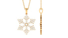 Certified Moissanite Frozen Snowflake Pendant in Gold Moissanite - ( D-VS1 ) - Color and Clarity - Rosec Jewels