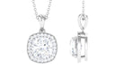 3.50 CT Classic Moissanite Halo Pendant in Gold Moissanite - ( D-VS1 ) - Color and Clarity - Rosec Jewels