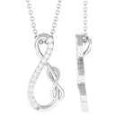 Interlock Infinity Pendant Necklace with Moissanite in Gold Moissanite - ( D-VS1 ) - Color and Clarity - Rosec Jewels