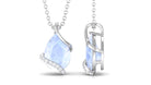 Pear Shaped Moonstone Solitaire Pendant Necklace Moonstone - ( AAA ) - Quality - Rosec Jewels