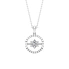 Diamond Flower Pendant Necklace in Prong Setting Diamond - ( HI-SI ) - Color and Clarity - Rosec Jewels