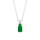 Minimal Created Emerald Pendant Necklace Lab Created Emerald - ( AAAA ) - Quality - Rosec Jewels