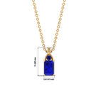 Emerald Cut Lab Created Blue Sapphire Solitaire Pendant Necklace Lab Created Blue Sapphire - ( AAAA ) - Quality - Rosec Jewels