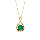 3.5 CT Solitaire Infinity Necklace with Created Emerald Lab Created Emerald - ( AAAA ) - Quality - Rosec Jewels