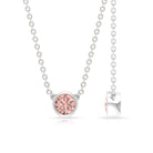 Simple Round Morganite Solitaire Necklace in Bezel Setting Morganite - ( AAA ) - Quality - Rosec Jewels