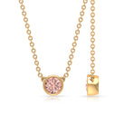 Simple Round Morganite Solitaire Necklace in Bezel Setting Morganite - ( AAA ) - Quality - Rosec Jewels