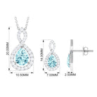 Aquamarine Teardrop Jewelry Set with Moissanite Infinity Aquamarine - ( AAA ) - Quality - Rosec Jewels