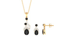 Black Spinel and Diamond Bridal Dangle Jewelry Set Black Spinel - ( AAA ) - Quality - Rosec Jewels