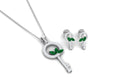 Marquise Cut Emerald and Diamond Key Pendant and Earrings Emerald - ( AAA ) - Quality - Rosec Jewels