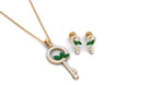 Marquise Cut Emerald and Diamond Key Pendant and Earrings Emerald - ( AAA ) - Quality - Rosec Jewels