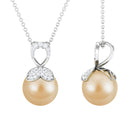 Nature Inspired South Sea Pearl and Diamond Drop Necklace South Sea Pearl - ( AAA ) - Quality - Rosec Jewels