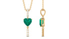 Heart Shape Emerald and Diamond Bar Dangle Pendant Emerald - ( AAA ) - Quality - Rosec Jewels