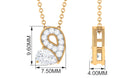 Lab Grown Diamond Pendant Necklace with Beaded Details Lab Grown Diamond - ( EF-VS ) - Color and Clarity - Rosec Jewels