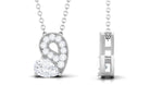 Lab Grown Diamond Pendant Necklace with Beaded Details Lab Grown Diamond - ( EF-VS ) - Color and Clarity - Rosec Jewels