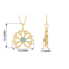 Lotus Flower Pendant with Bezel Set Sky Blue Topaz Solitaire Sky Blue Topaz - ( AAA ) - Quality - Rosec Jewels