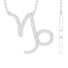 Cubic Zirconia Capricorn Zodiac Necklace Zircon - ( AAAA ) - Quality - Rosec Jewels