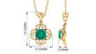 Real Emerald and Diamond Bridal Pendant Necklace Emerald - ( AAA ) - Quality - Rosec Jewels