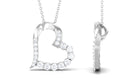 Moissanite Open Heart Pendant Necklace Moissanite - ( D-VS1 ) - Color and Clarity - Rosec Jewels