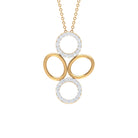 Diamond Contemporary Pendant Necklace in Two Tone Gold Diamond - ( HI-SI ) - Color and Clarity - Rosec Jewels